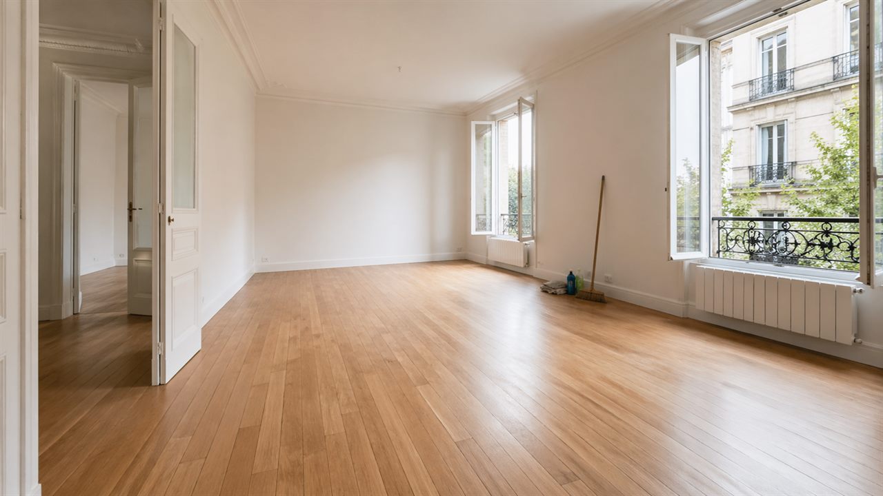 Appartement parisien lumineux entièrement débarrassé et nettoyé